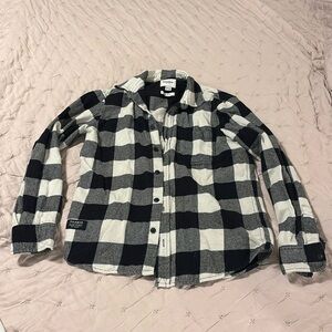 Pull & Bear buffalo plaid flannel button-down size small